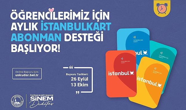 Üsküdar Belediyesi’nden Öğrencilere İstanbulkart Abonman Desteği