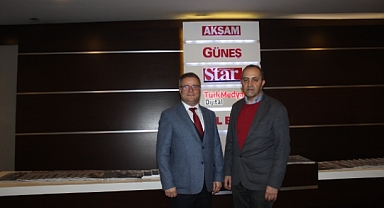 Berktaş, Akşam Gazetesi Ekonomi Müdürü Kızılbağ'la E5 Global Trade'i görüştü