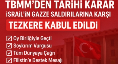 TBMM'den Tarihi Karar: İsrail'in Gazze Saldırılarına Karşı Tezkere Kabul Edildi