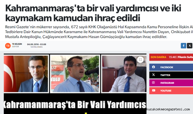 KHK ile İhraç Edilen İsim Kaymakam Koltuğunda! 